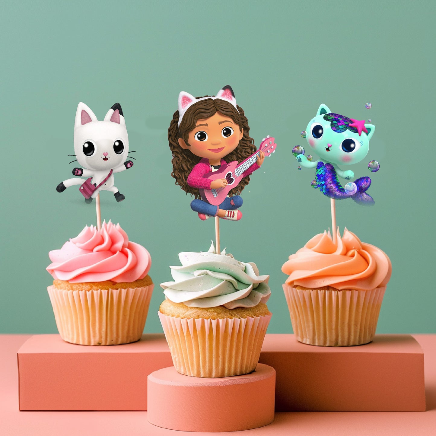 Gabby’s Dollhouse Theme Cup Caketopper