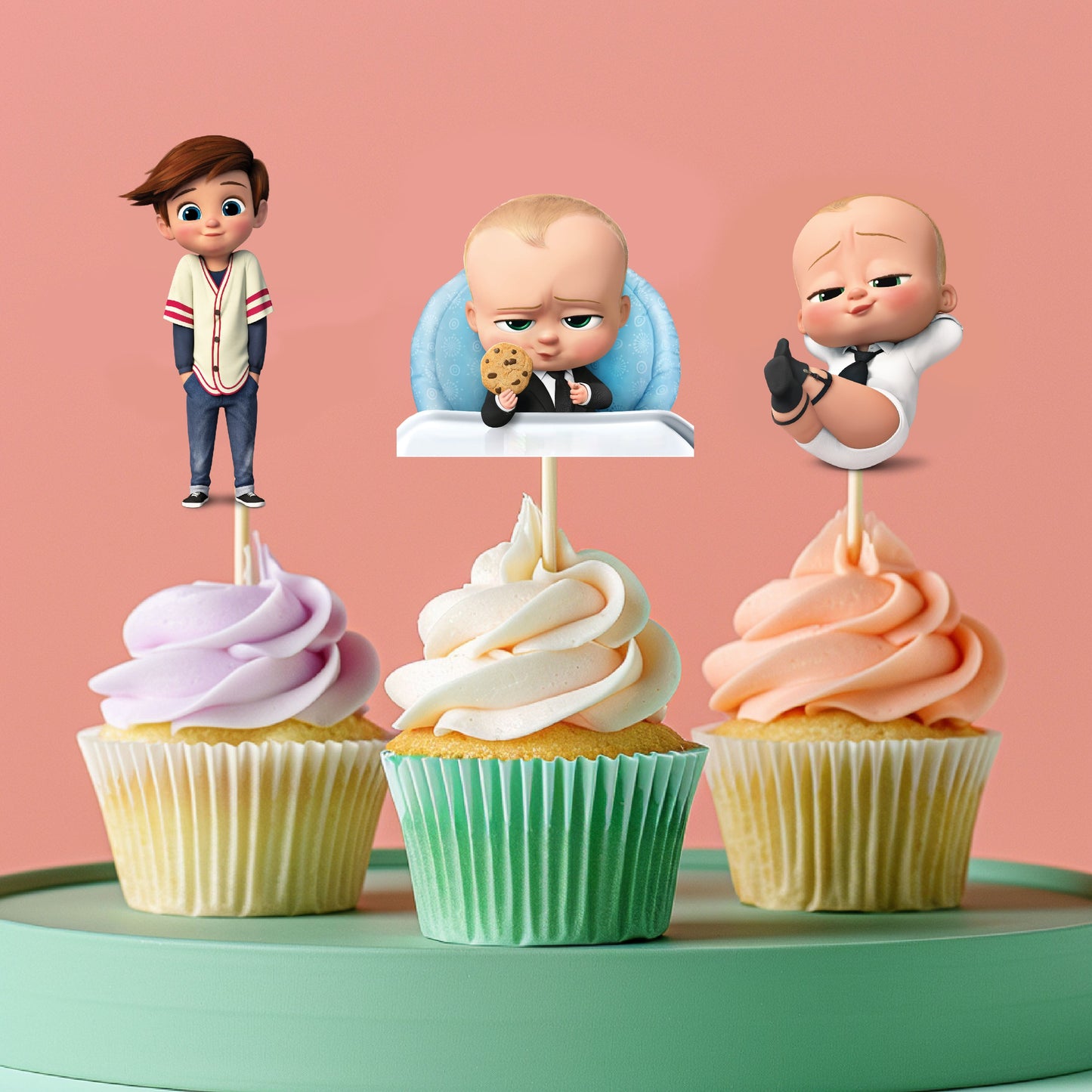 Boss Baby Theme Character Cup Caketopper