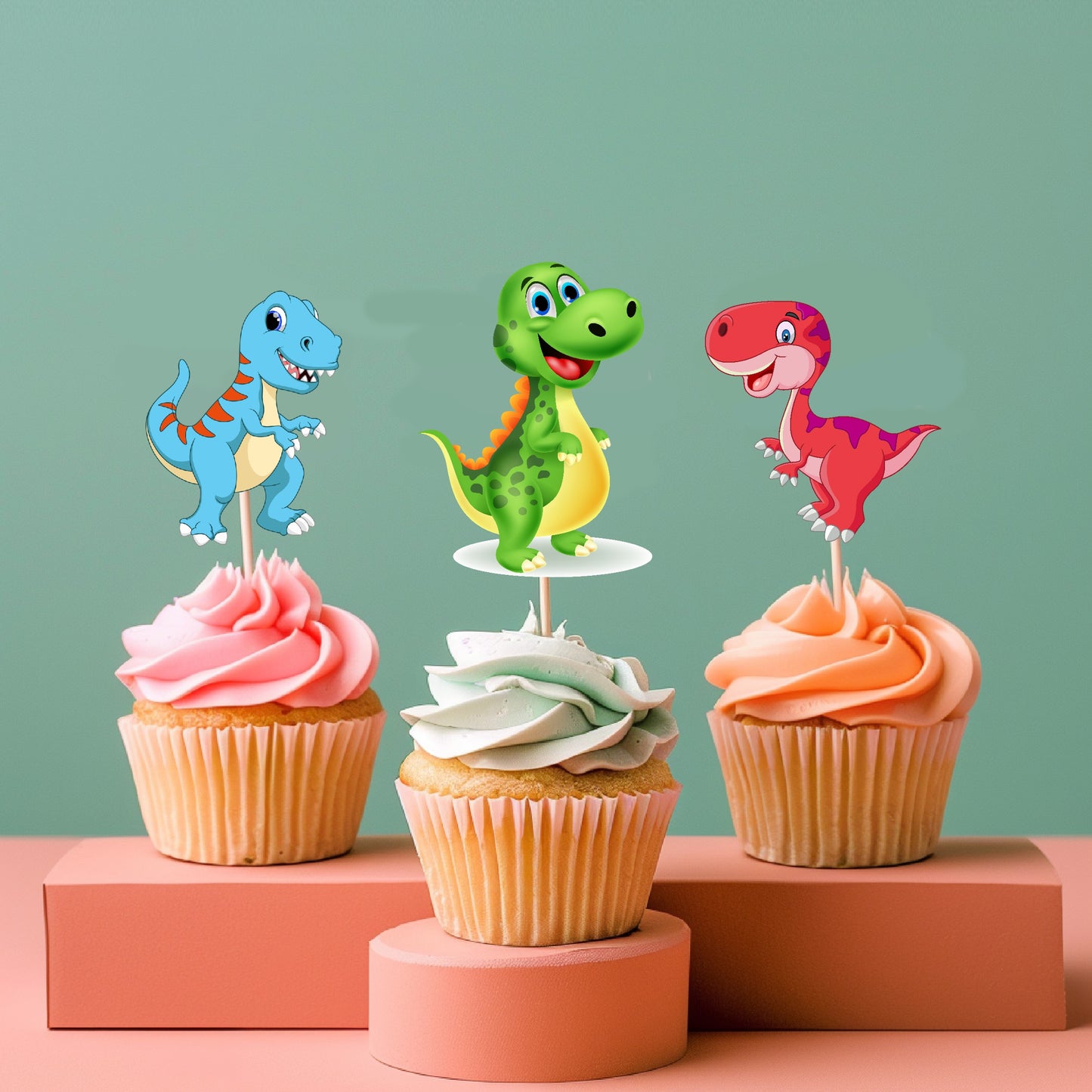 Dino Theme Cupcake Topper