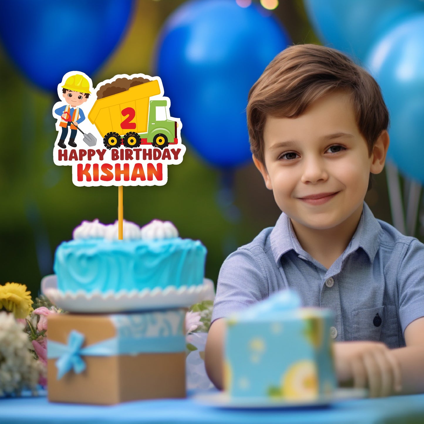 Construction Theme Customized Caketopper