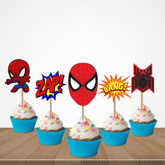 Spiderman Theme Classic Cupcake Topper