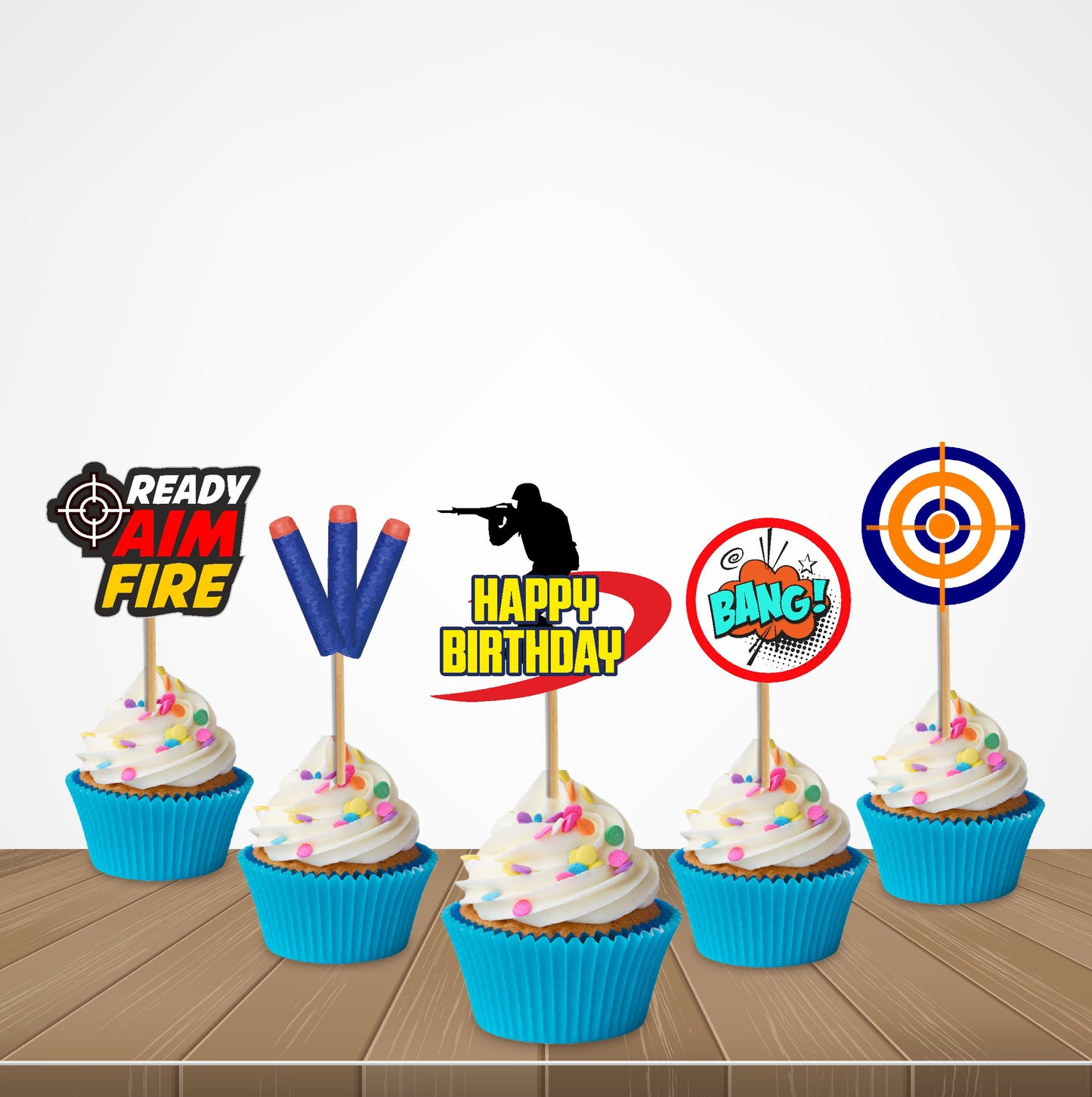 Nerf Gun Theme Classic Cupcake Topper