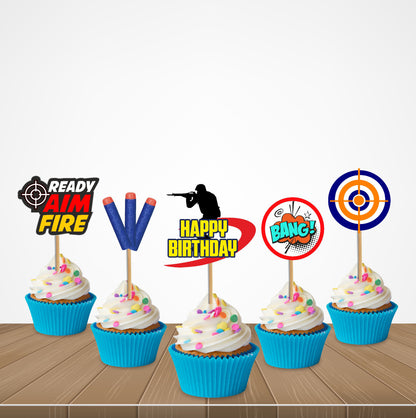 Nerf Gun Theme Classic Cupcake Topper My Store