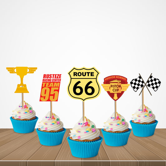 McQeen Car Theme Classic Cupcake Topper