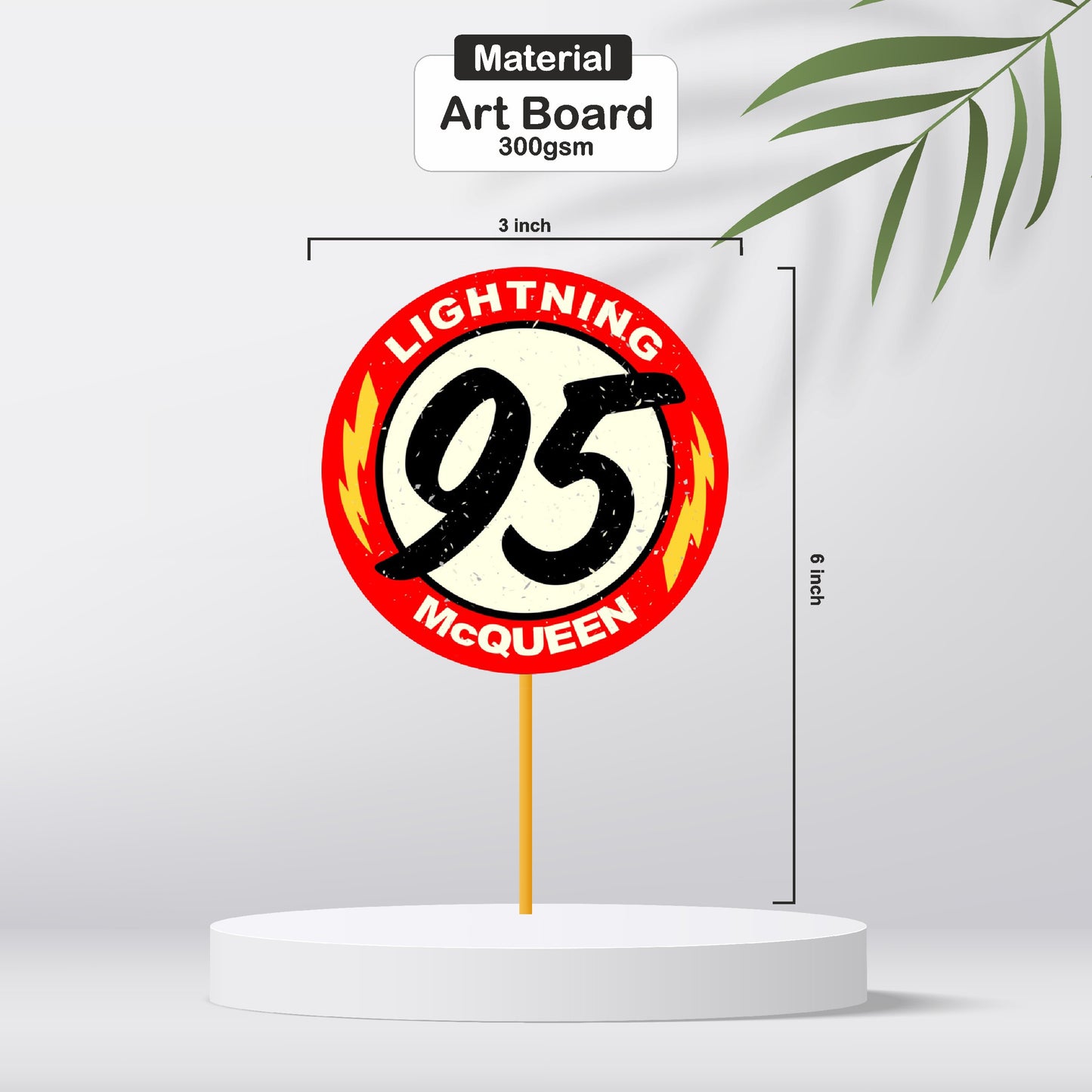 McQeen Car Theme Classic Cupcake Topper