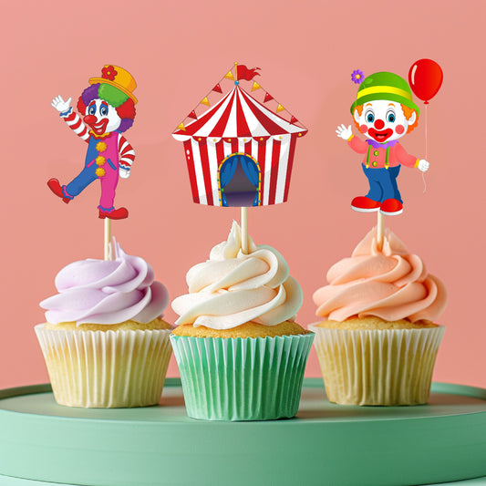 Carnival Theme Character Cupcake Topper