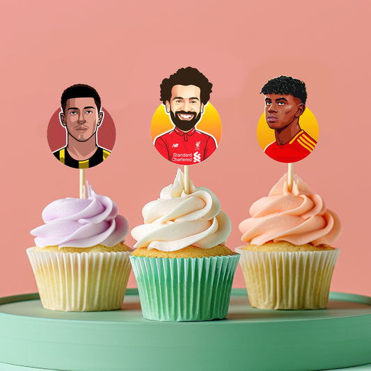 Football Theme Character Cupcake Topper