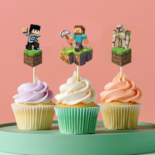 Minecraft Theme Character Cupcake Topper