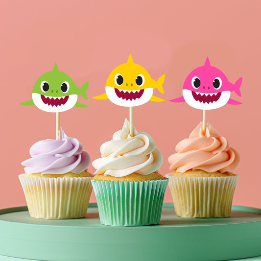 Baby Shark Theme Classic Cupcake Topper