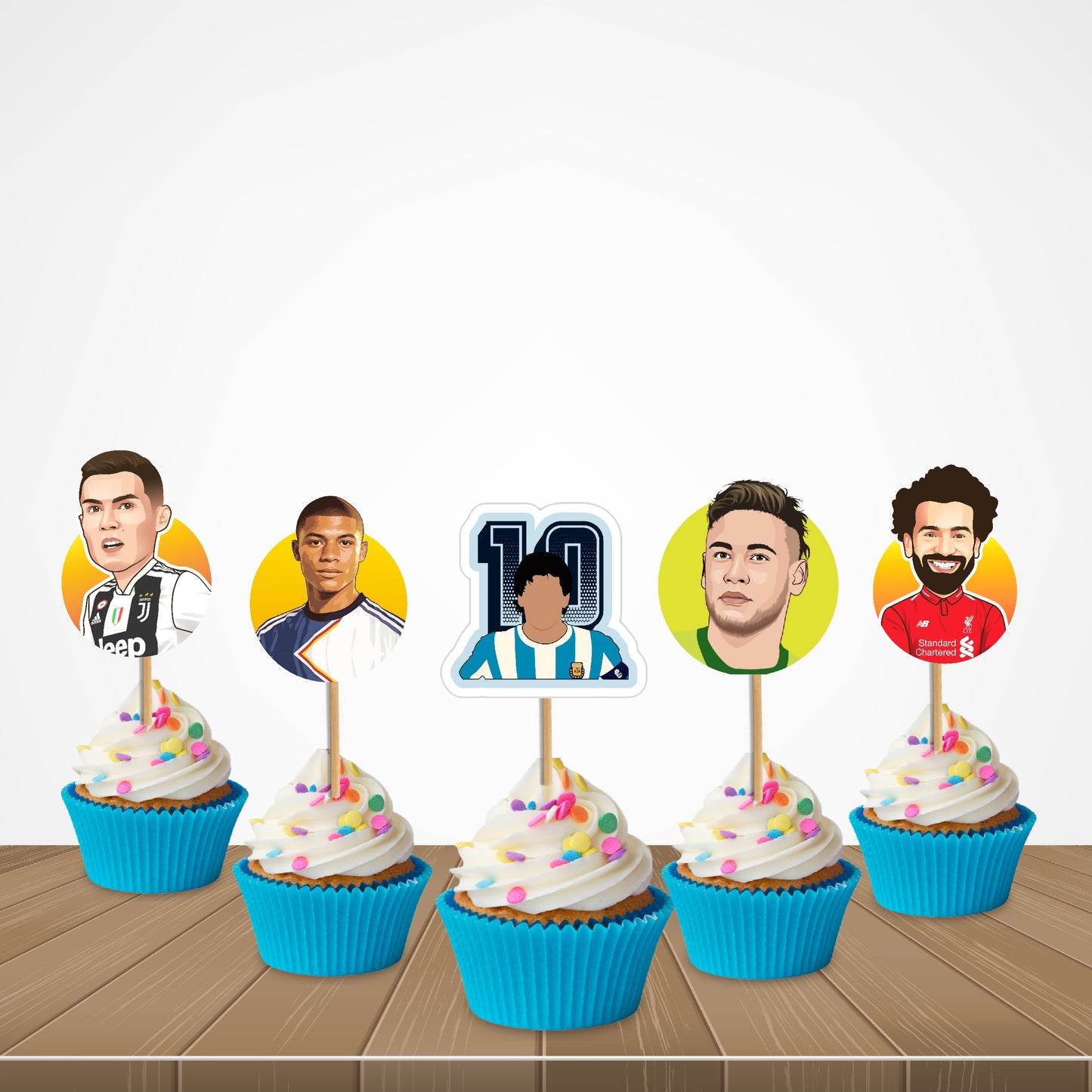 Football Theme Character Cupcake Topper
