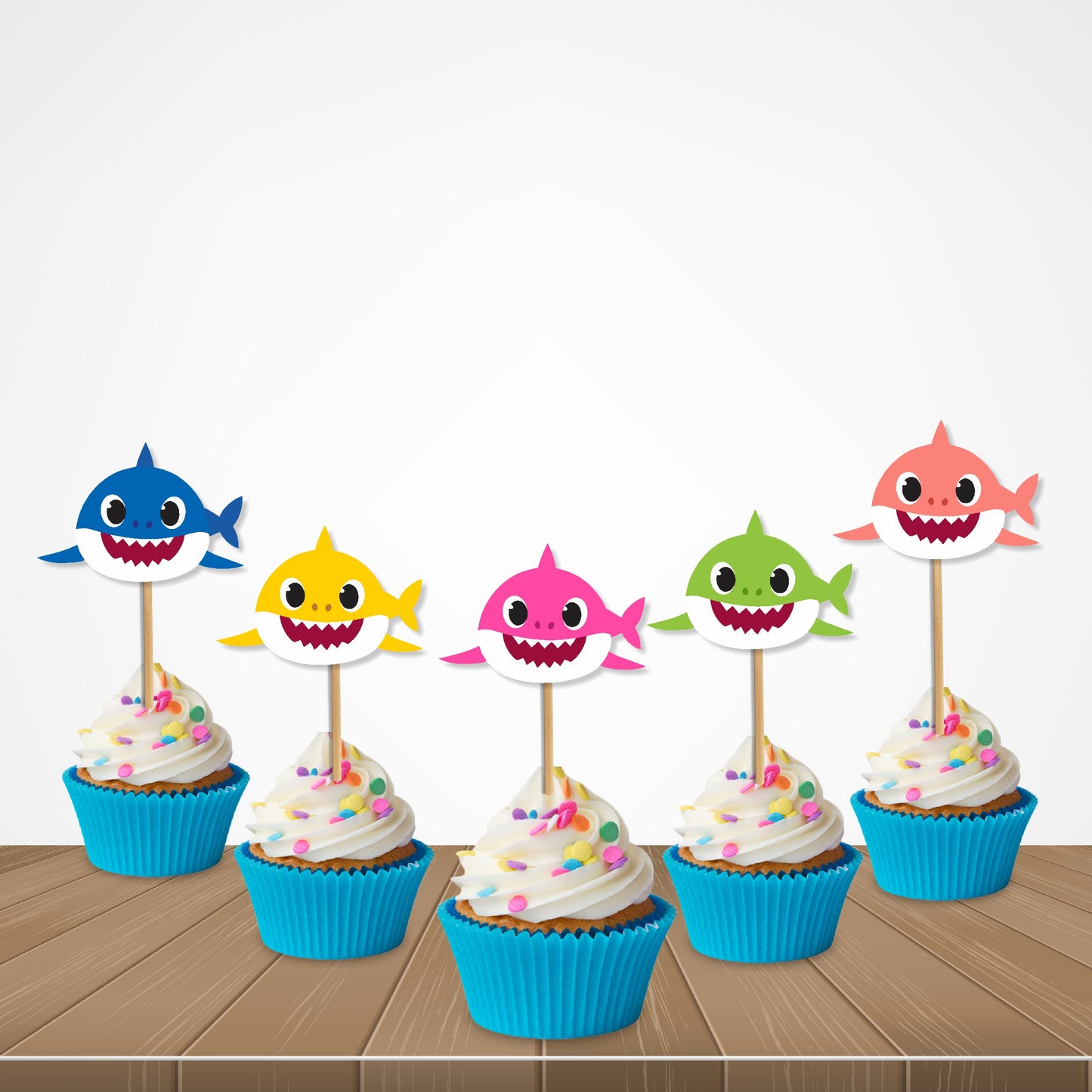 Baby Shark Theme Classic Cupcake Topper