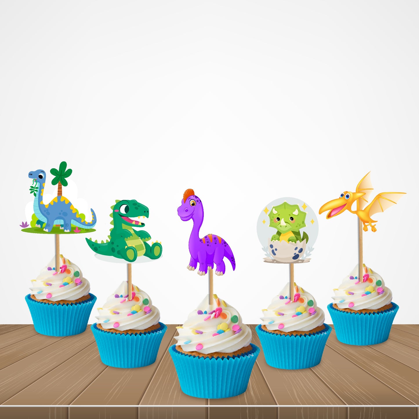 Dino Theme Classic Cupcake Topper