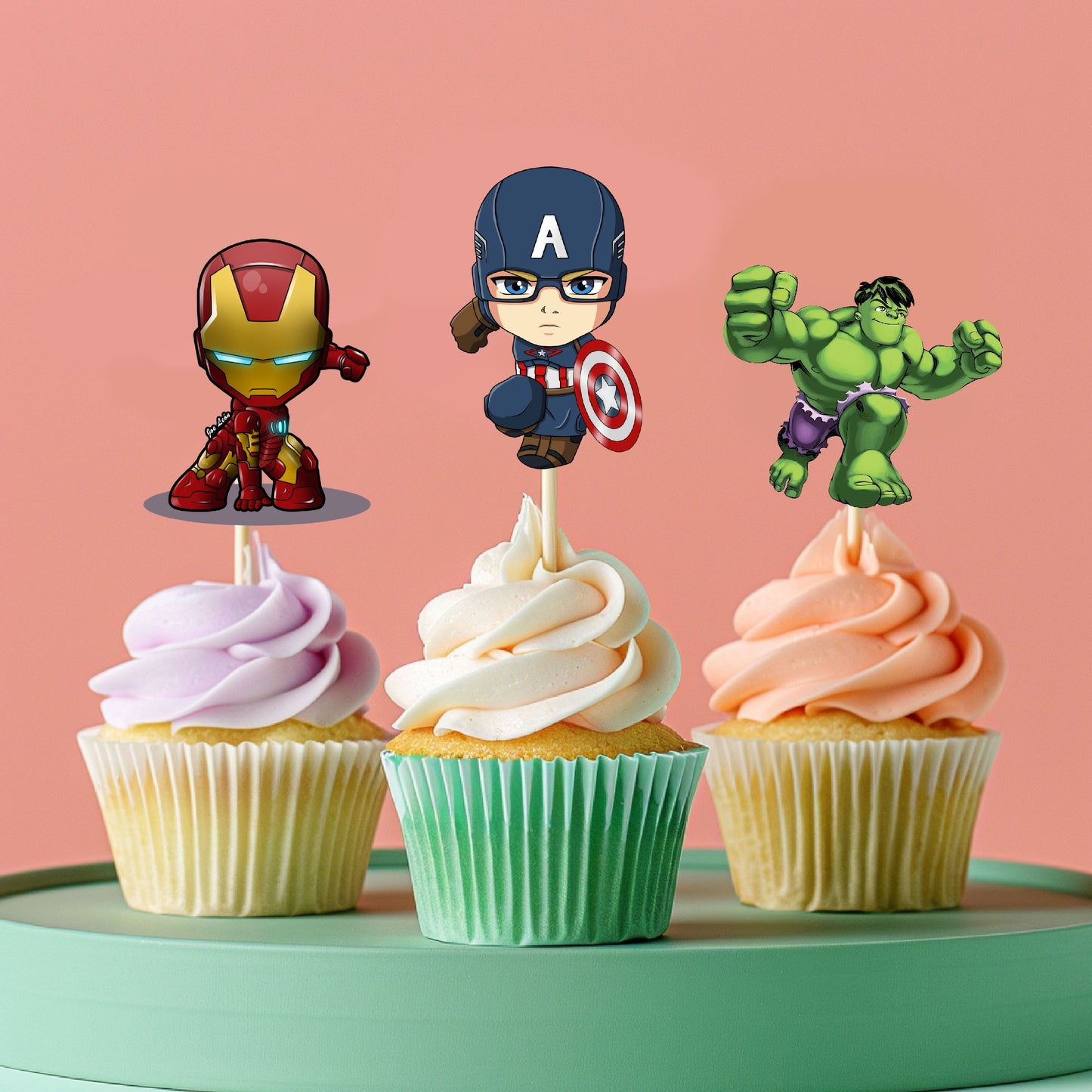 Avengers Theme Character Cupcake Topper