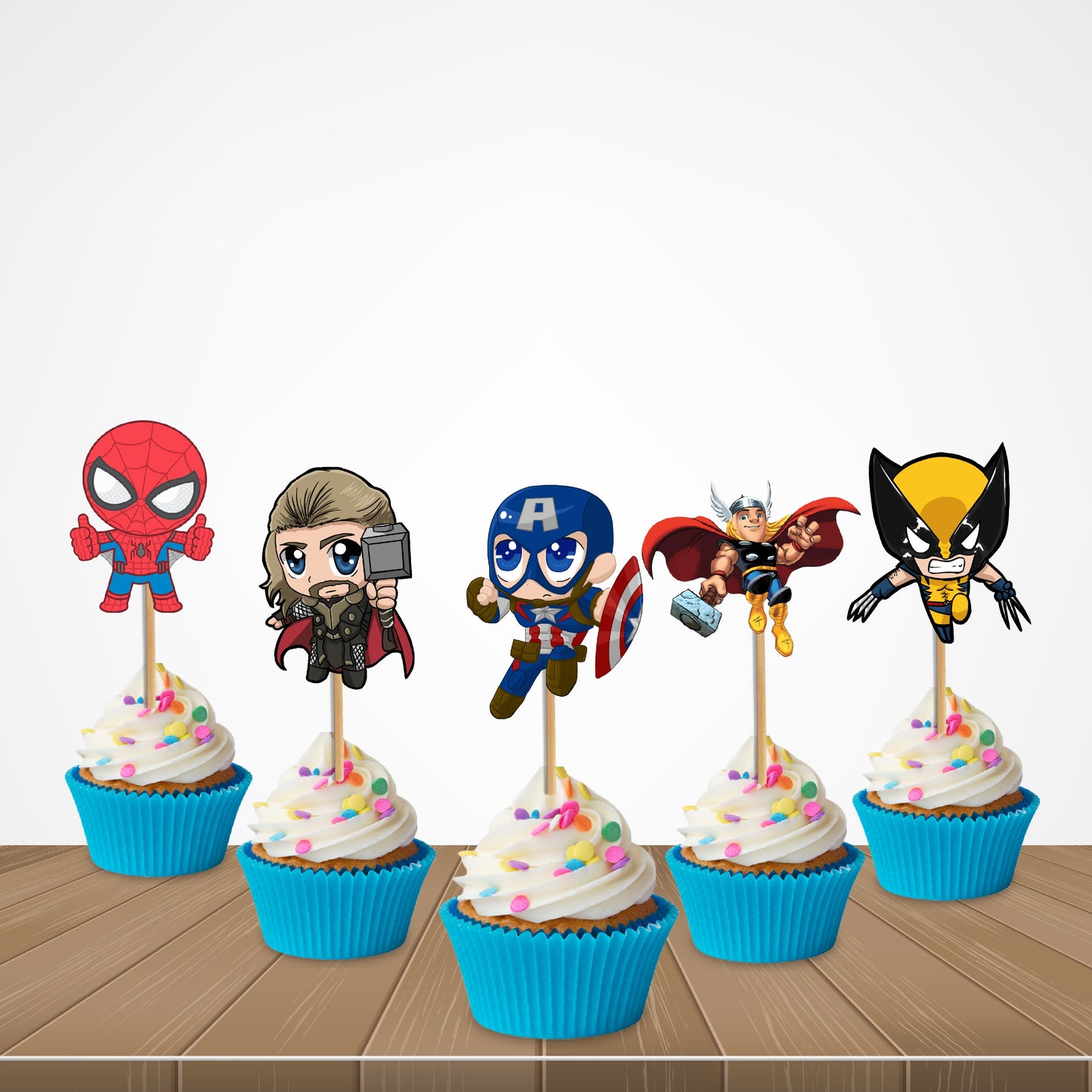 Avengers Theme Character Cupcake Topper