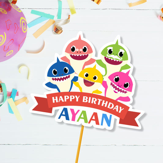 Baby Shark Theme Cake Topper