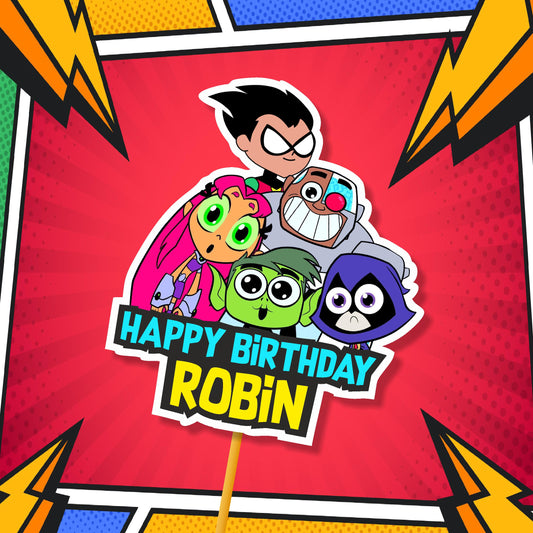 Teen Titans Theme Caketopper