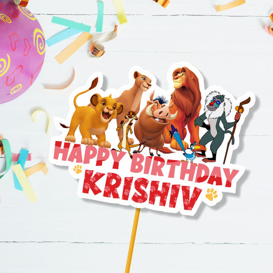 Lion King Theme Personalized Cake Topper