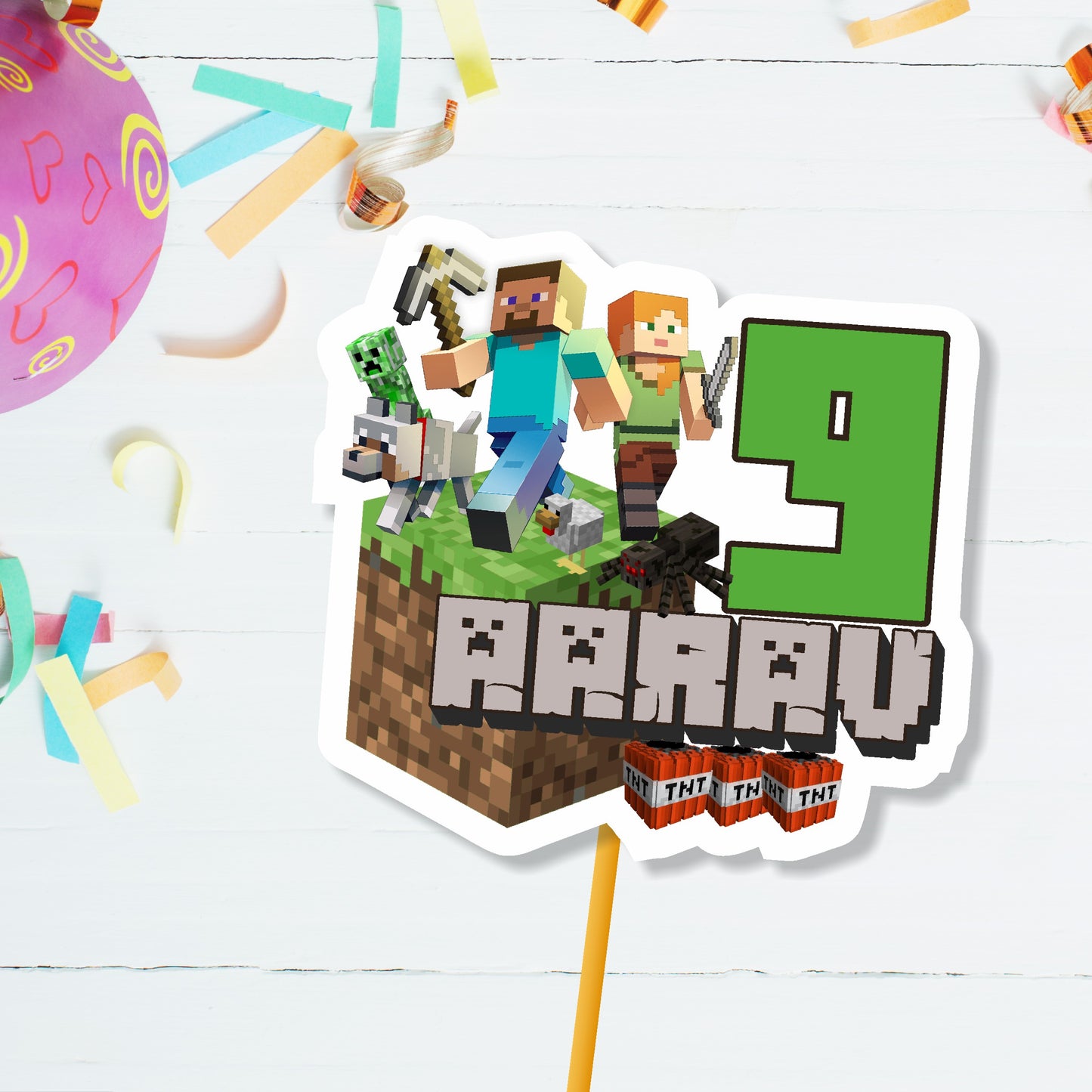 Minecraft Theme Caketopper
