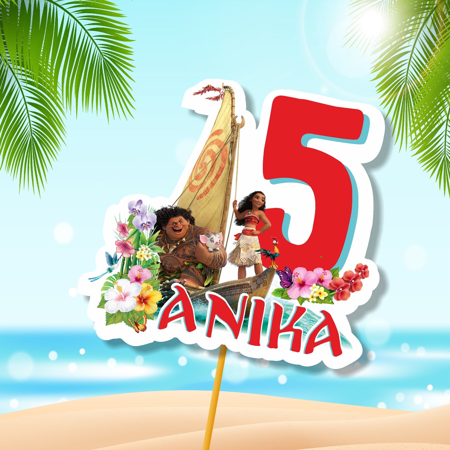 Moana Theme Cake topper