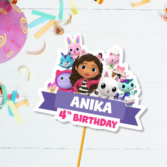 Gabby’s Dollhouse Theme Classic Cake topper