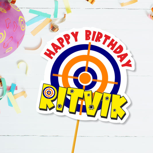 Nerf Gun Theme Personalized Caketopper