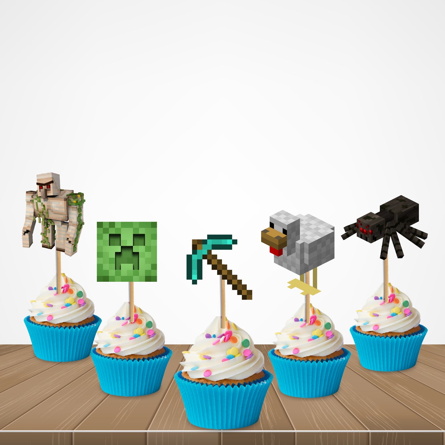 Minecraft Theme Classic Cupcake Topper