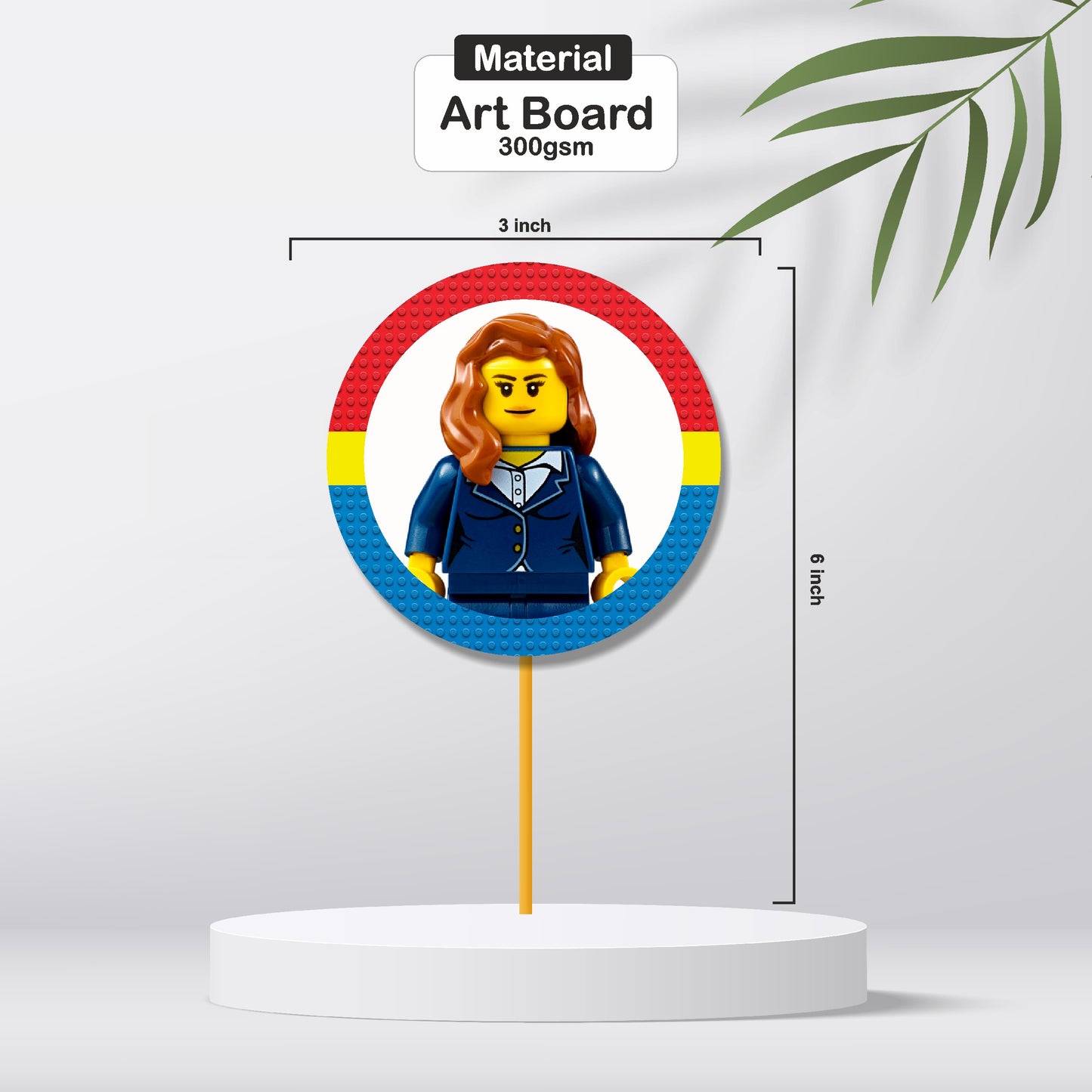 Lego Theme Round Cup Caketopper