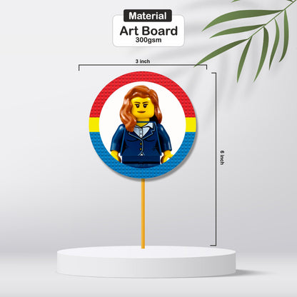 LEGO Theme Round Cupcake Toppers My Store