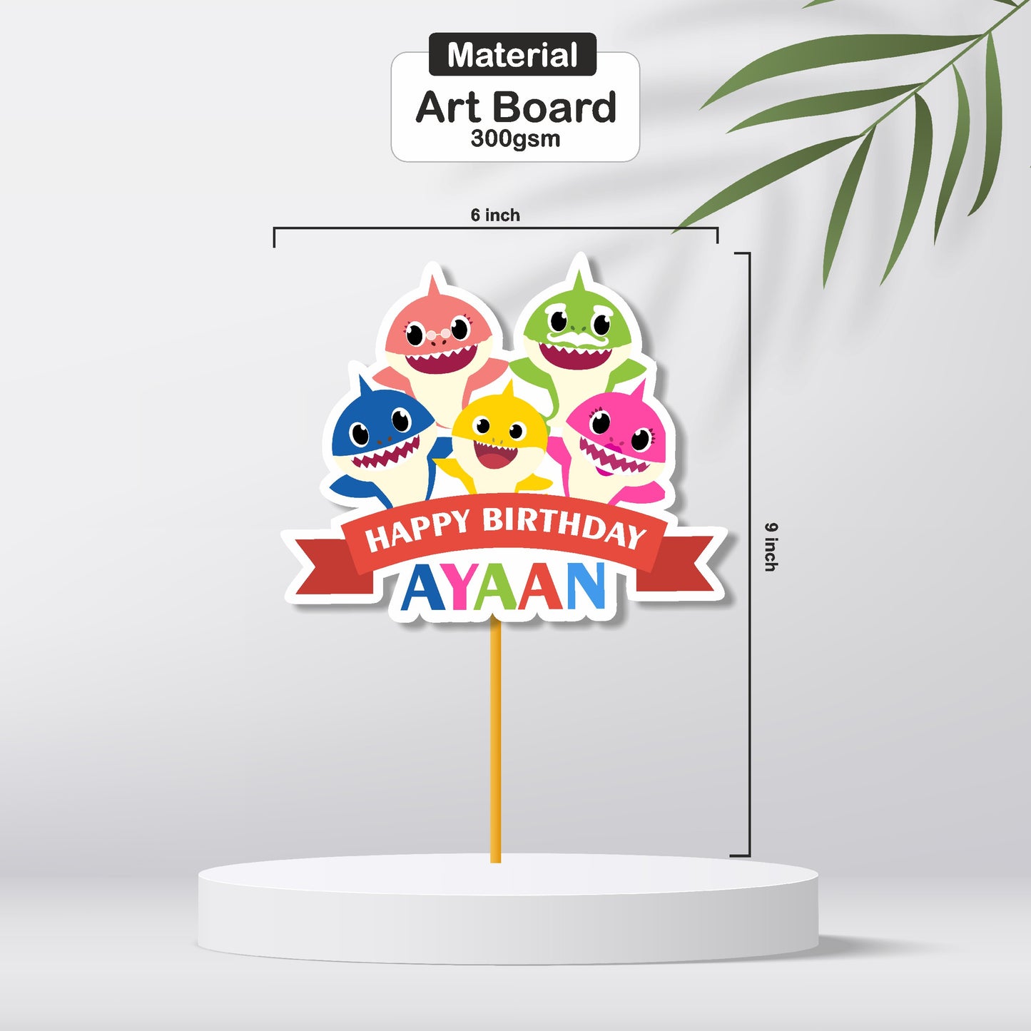 Baby Shark Theme Cake Topper