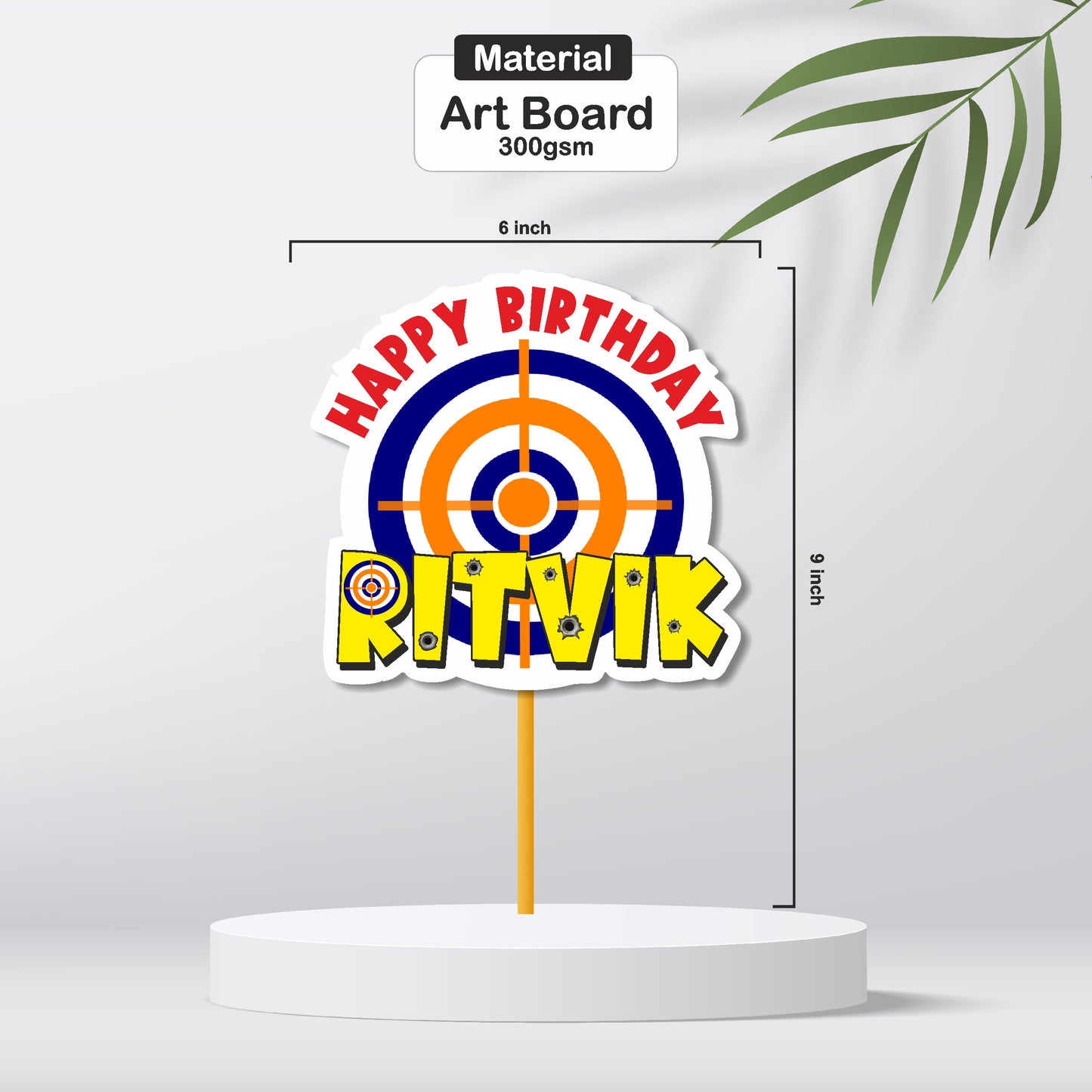 Nerf Gun Theme Personalized Caketopper