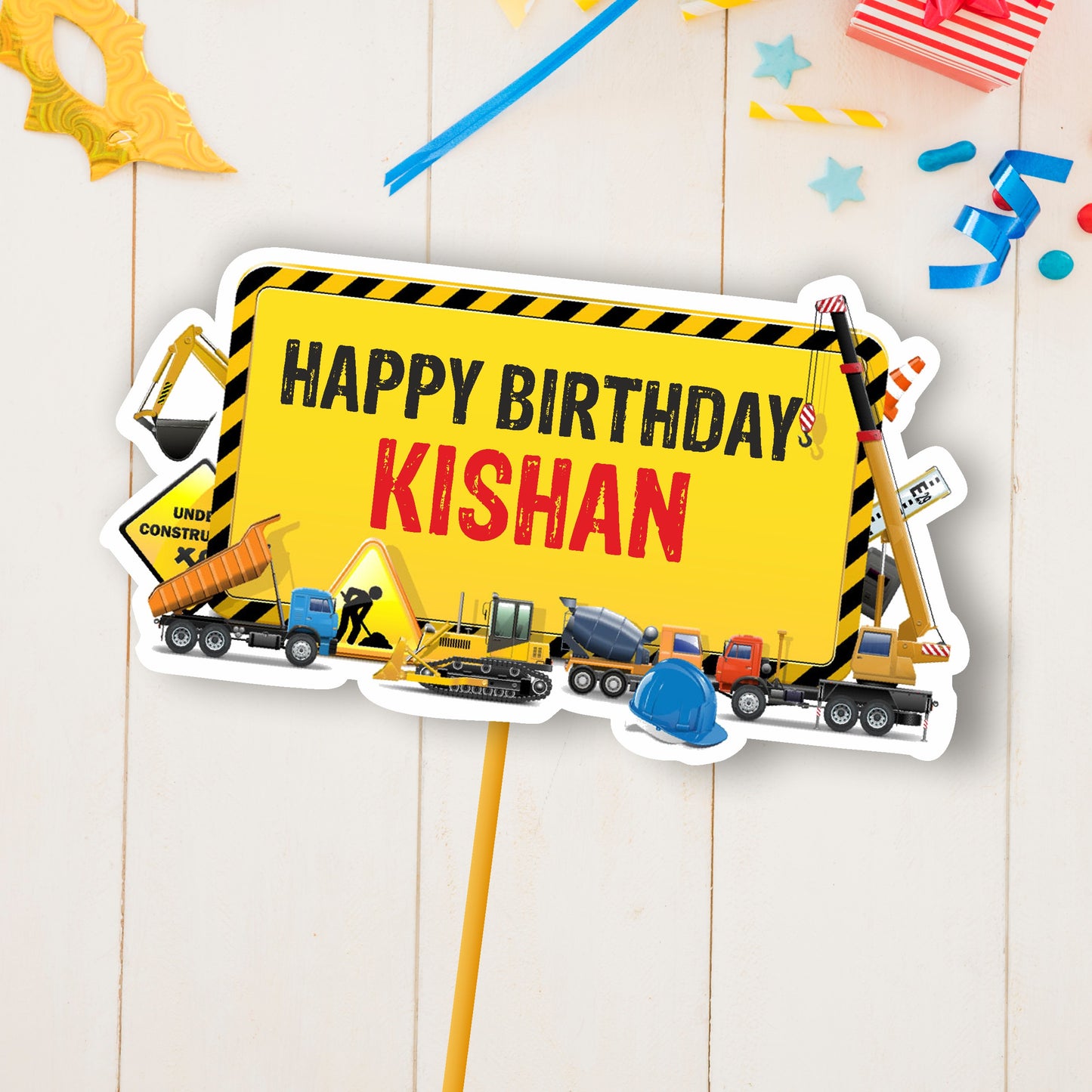 Construction Theme Classic-2 Caketopper