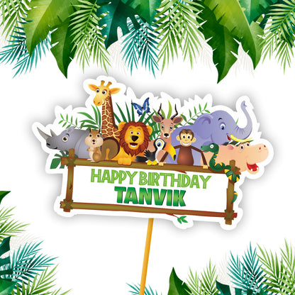 Jungle Theme Personalized Cake Topper My Store
