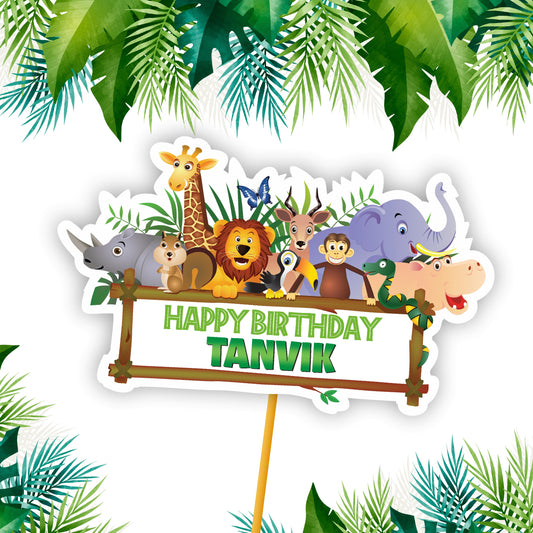Jungle Theme Personalized Cake Topper