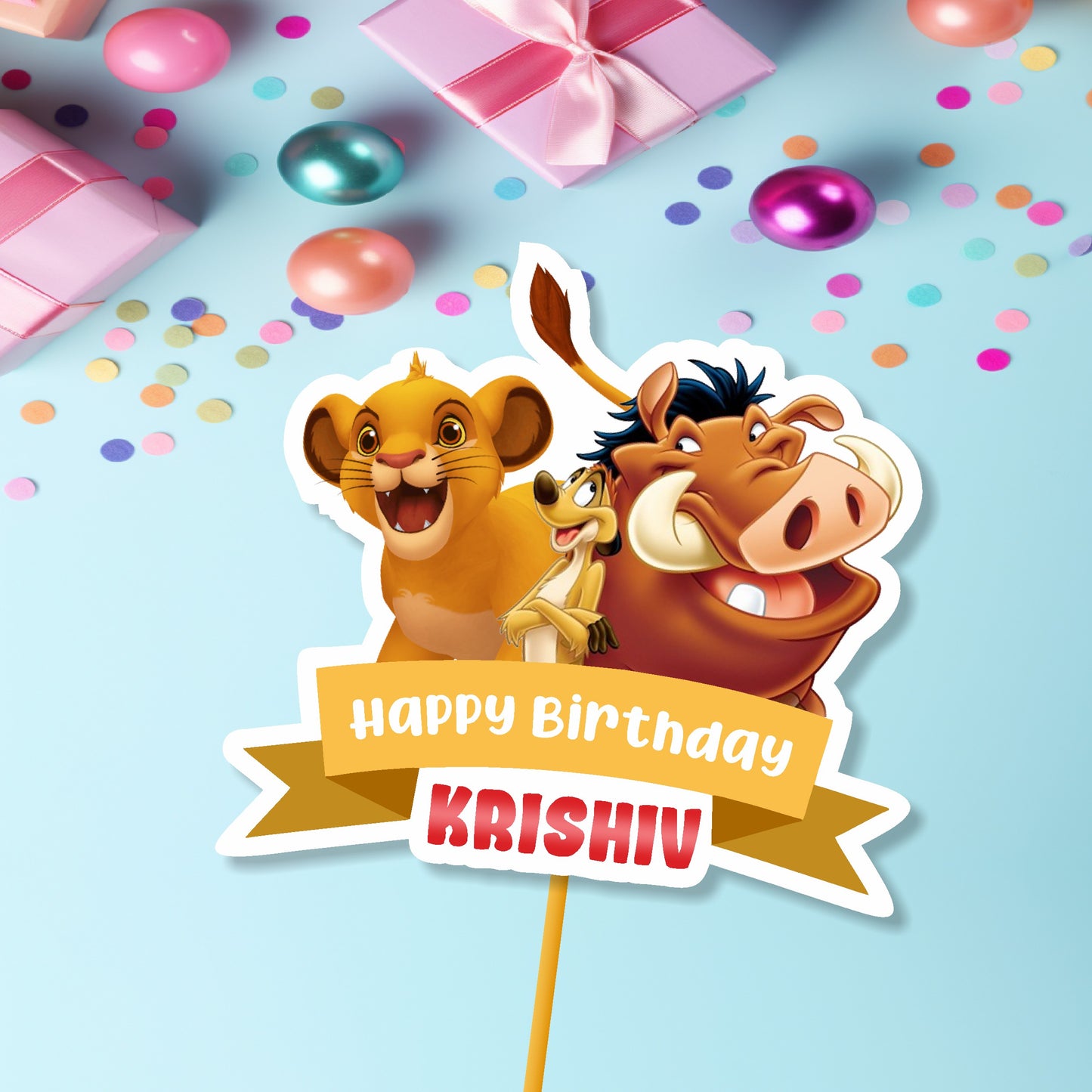 Lion King Theme Customized Cake Topper