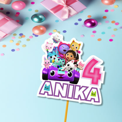 Gabby’s Dollhouse Theme Personalized Cake topper My Store