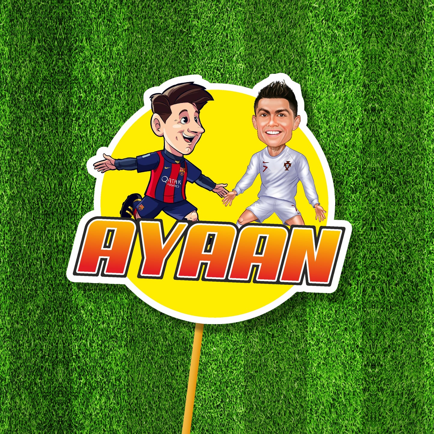 Football Theme Personalized Cake Topper