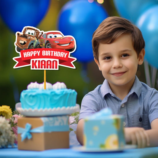 McQeen Car Theme Customized Caketopper