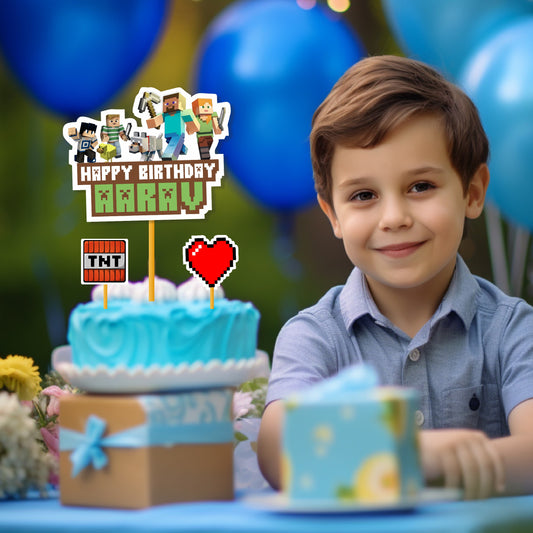Minecraft Theme Personalized Caketopper