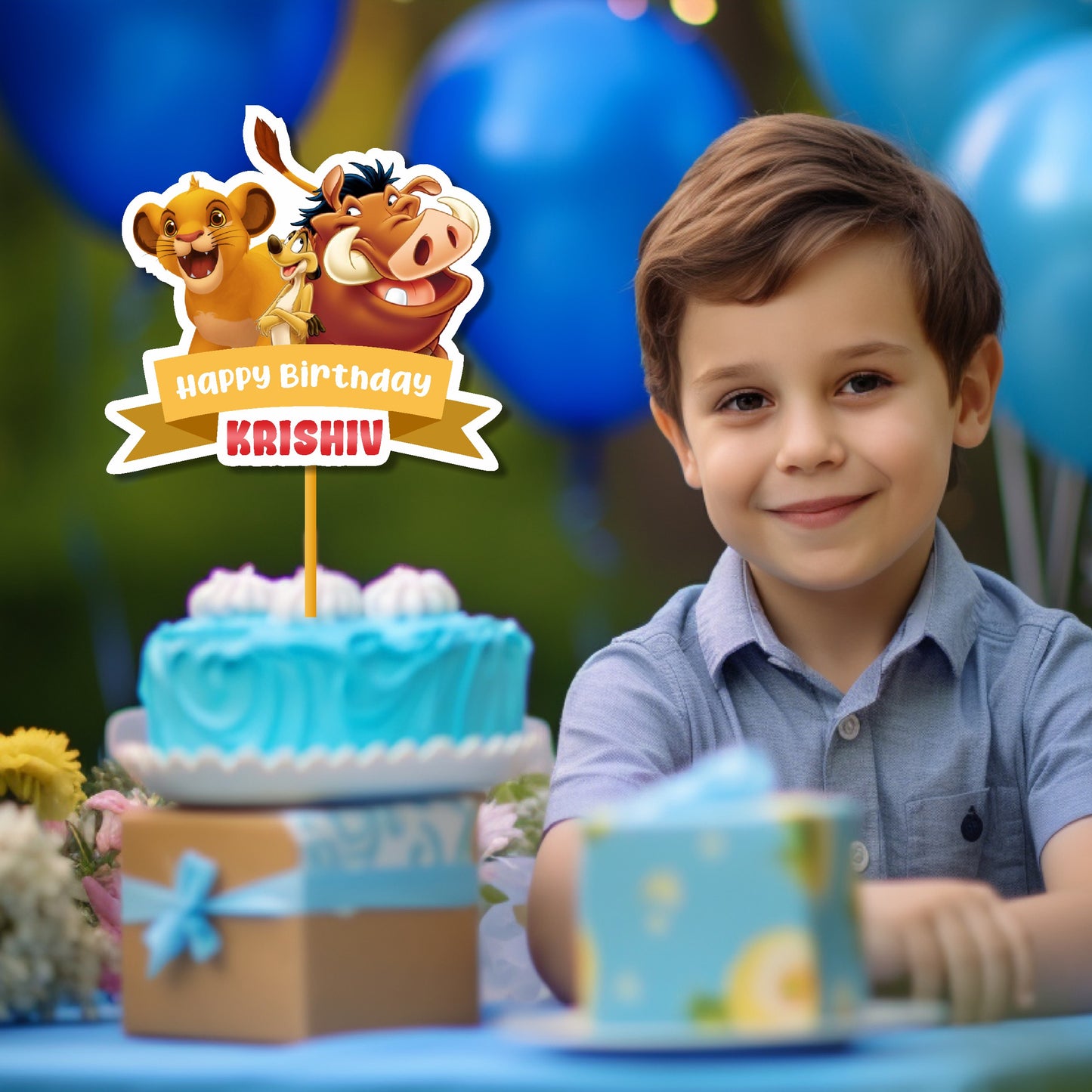 Lion King Theme Customized Cake Topper