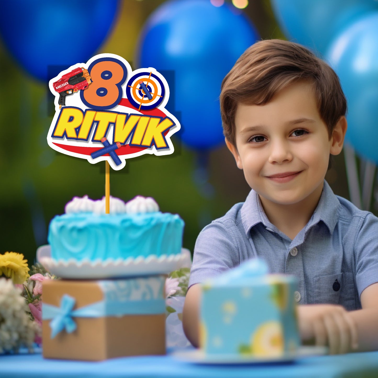 Nerf Gun Theme Caketopper