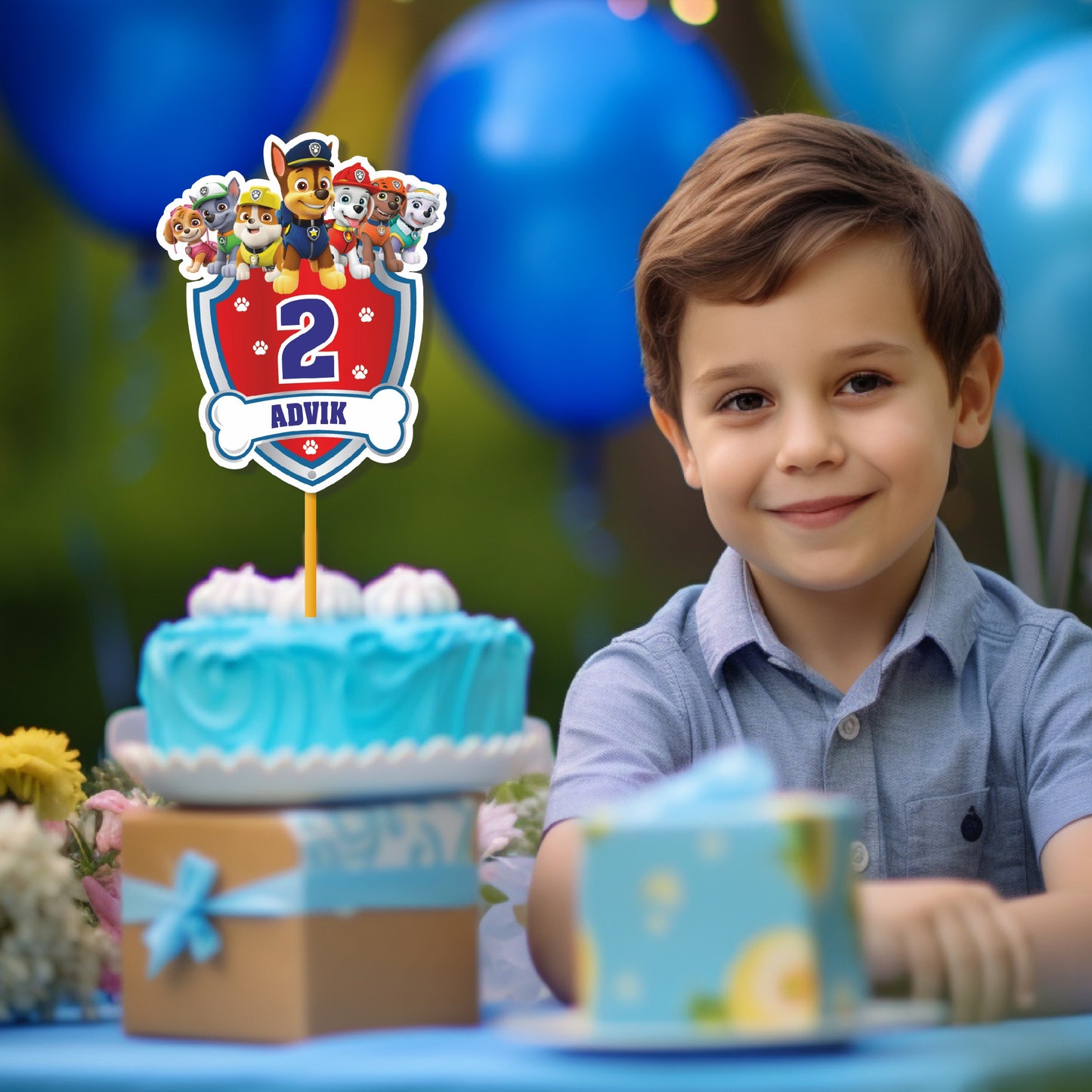Paw Patrol Theme Personalized Caketopper