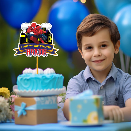 Spiderman Theme Personalized Caketopper