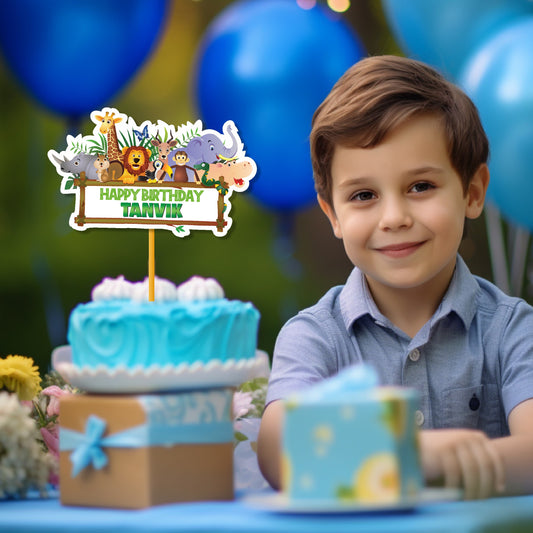 Jungle Theme Personalized Cake Topper