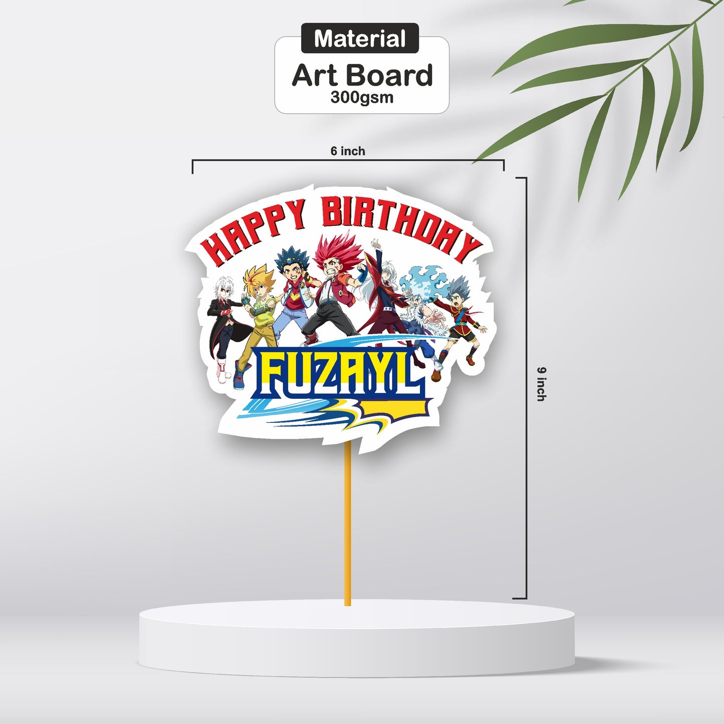 Beyblade Theme Personalized Cake topper