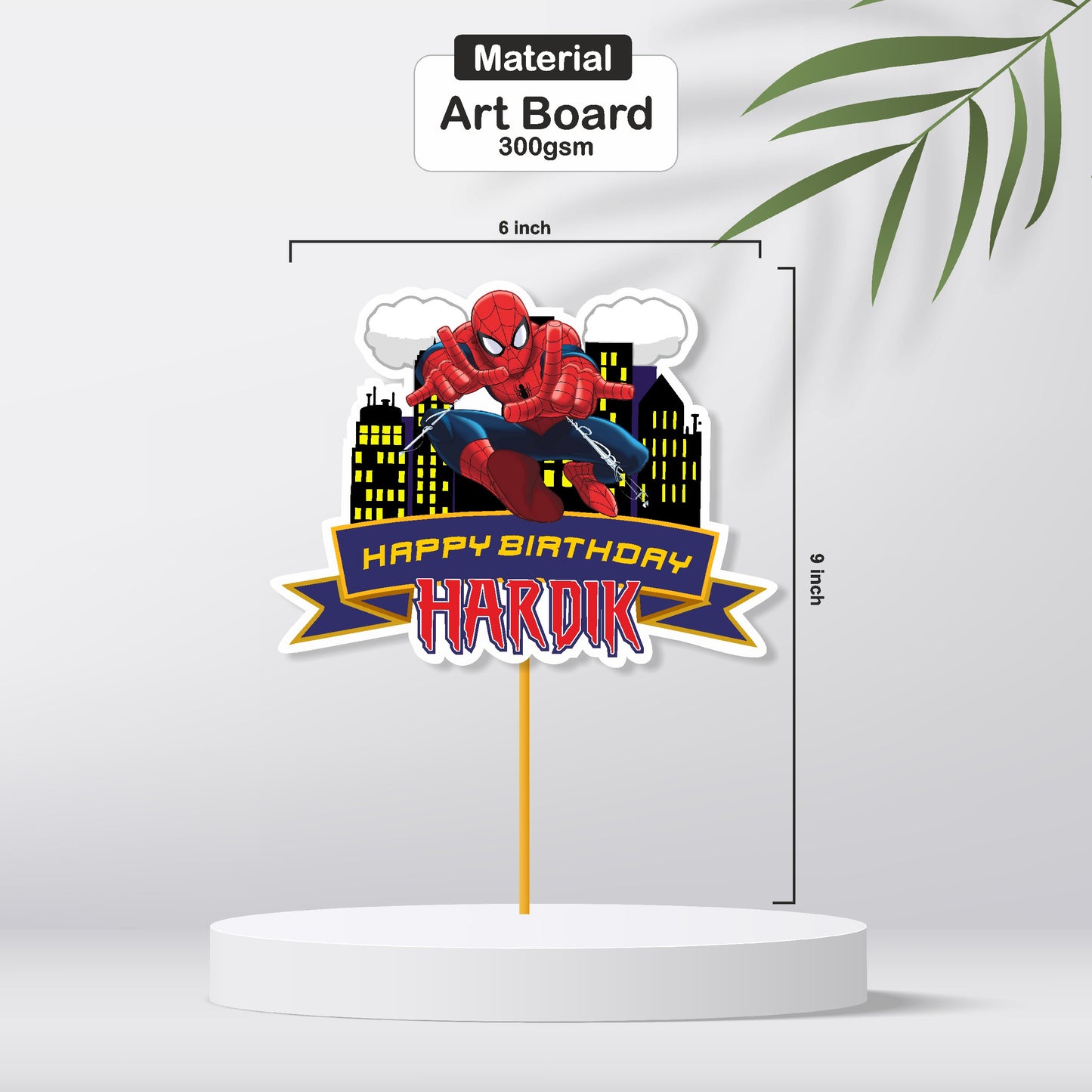 Spiderman Theme Personalized Caketopper