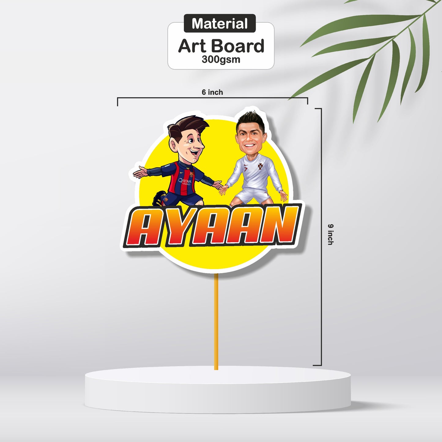 Football Theme Personalized Cake Topper