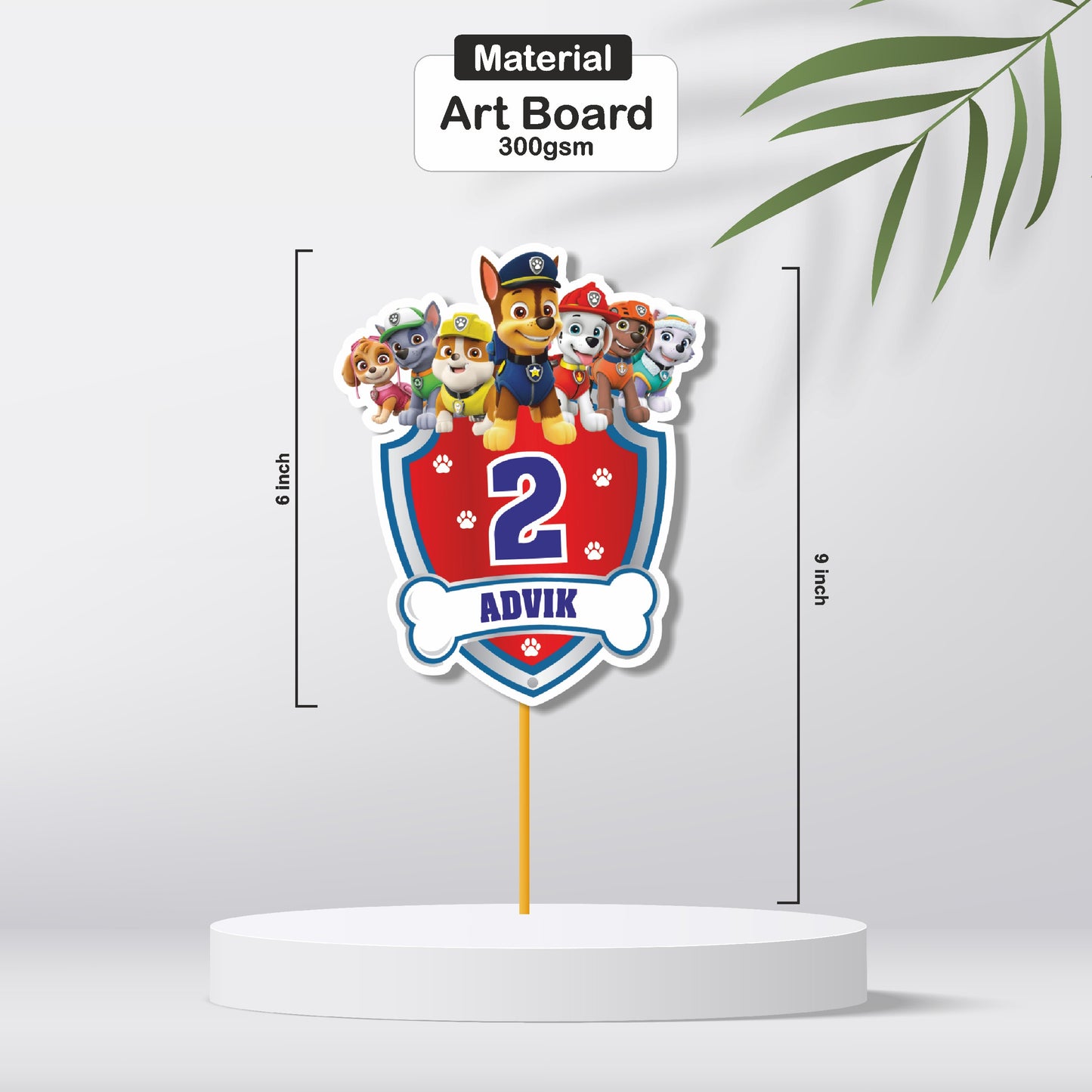 Paw Patrol Theme Personalized Caketopper