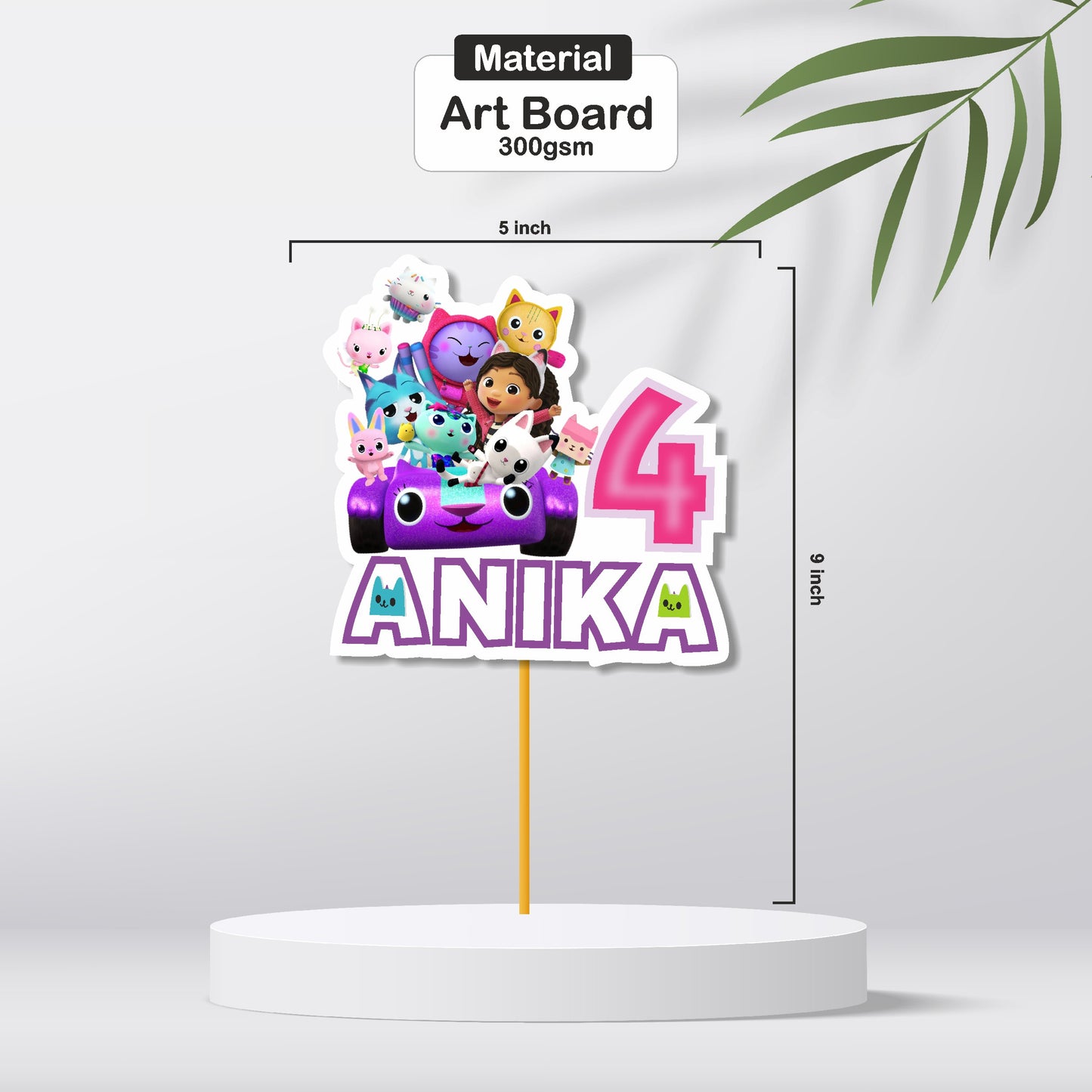 Gabby’s Dollhouse Theme Personalized Cake topper