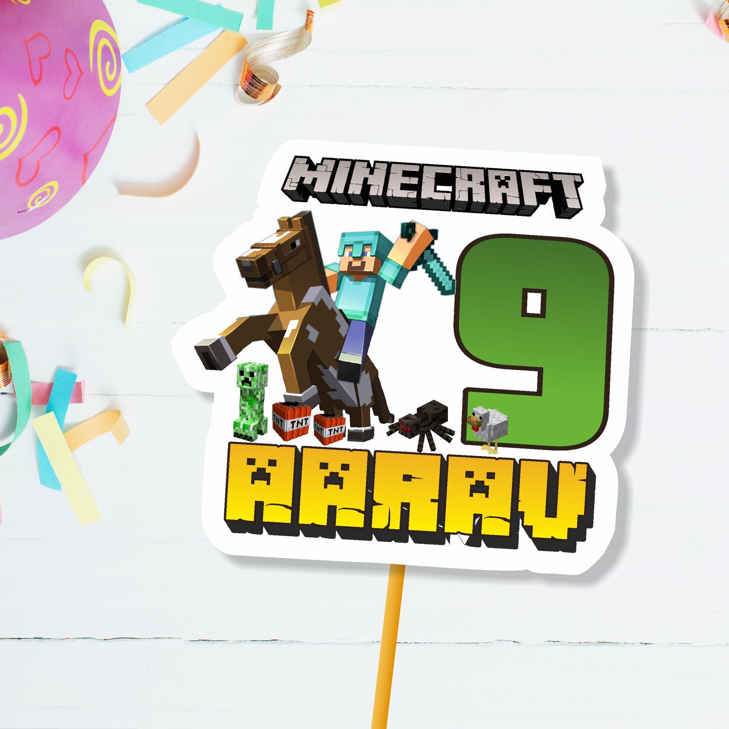 Minecraft Theme Classic Caketopper