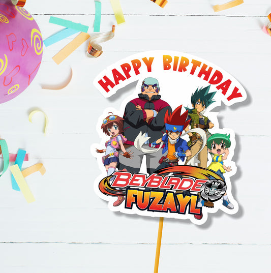 Beyblade Theme Customized Cake topper